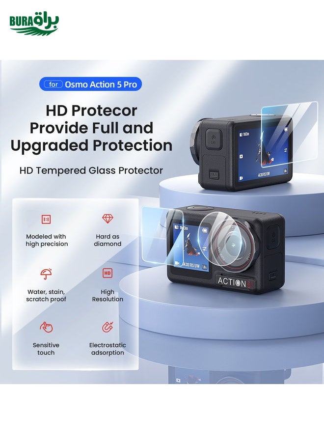 براق لـ DJI Osmo Action 5 Pro Amagisn 9H صلابة الزجاج المقسّر مجموعة ألق  - Image 2