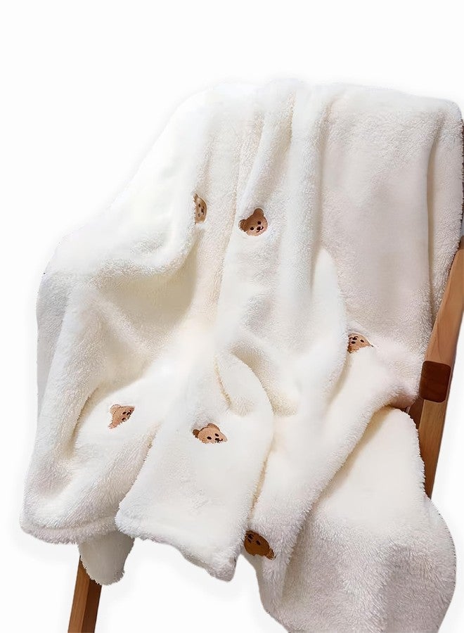 SEVDO Ultra Soft Embroidery Cozy 31”×40”, Baby Receiving Blankets for Unisex Girls Boys, Neutral Toddler Swaddle Blanket, Fluffy Infant Newborn Nuilt Crib,Cobijas para Bebe - Image 1