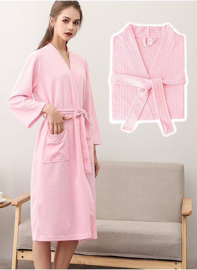 Arabest Fashion Waffle Weave Bathrobes, Couple Robes, Kimono Robes with Soft Shine Pockets Bathrobes Bathrobe Pajamas Bath Towels, Bathroom, Resort Hotel Spa, Great for After Shower or Swim  - Image 1