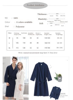 Arabest Fashion Waffle Weave Bathrobes, Couple Robes, Kimono Robes with Soft Shine Pockets Bathrobes Bathrobe Pajamas Bath Towels, Bathroom, Resort Hotel Spa, Great for After Shower or Swim  - Image 2