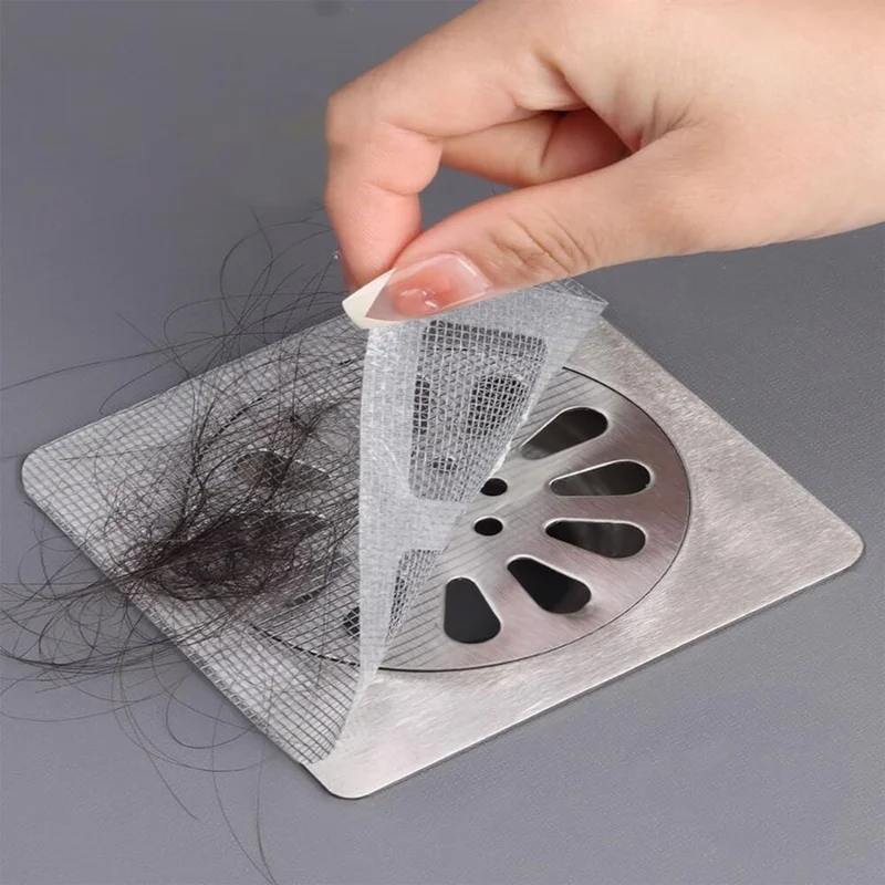 Piev Adhesive Disposable Sink Bathroom Kitchen Shower Drain Hair Hair Fluff Collector Wire Strainer 40 Pcs.