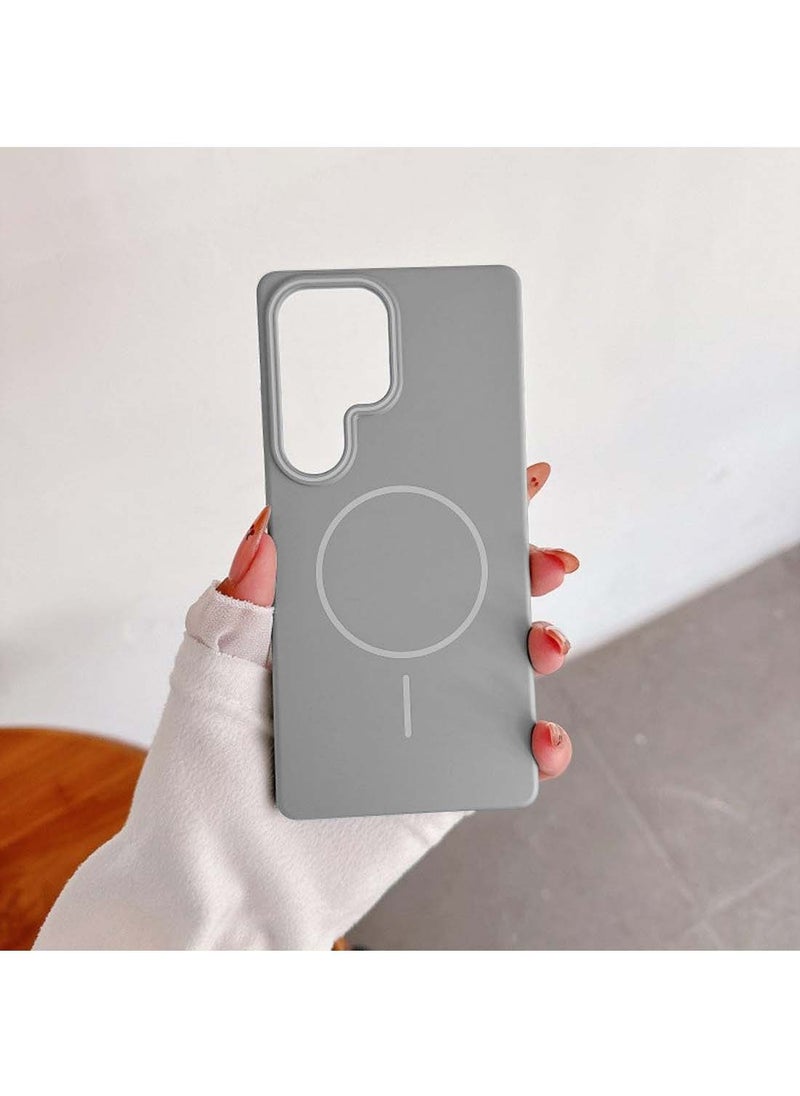 Wtech Samsung Galaxy S25 Ultra 5G 2025 Syndee Series Premium Liquid Silicone Compatible With Thin Magsafe Ring Case Cover - Grey  - Image 2