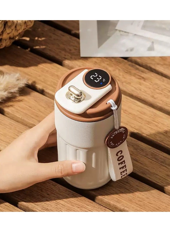 AROAQ Coffee Cup With Temperature Display, Portable Led Temperature Display Cup Water Bottle, Large Capacity Stainless Steel Insulated Water Cup, Durable Thermal Coffee Mug, (Coffee Color) - Image 1