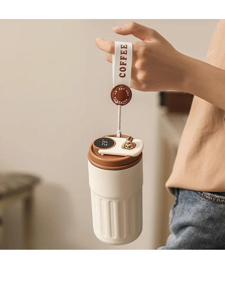 AROAQ Coffee Cup With Temperature Display, Portable Led Temperature Display Cup Water Bottle, Large Capacity Stainless Steel Insulated Water Cup, Durable Thermal Coffee Mug, (Coffee Color) - Image 5