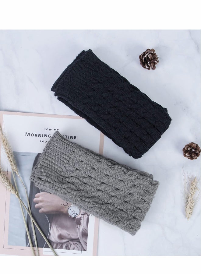 2 Pairs Women Knit Leg Warmers Winter Warm Long Boot Socks - Image 5