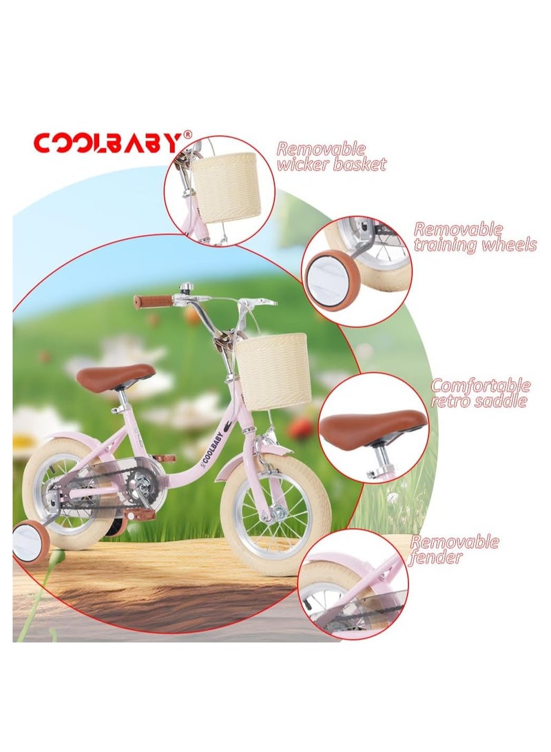 كول بيبي دراجات الأطفال مناسبة للأطفال من سن 2 إلى 5 سنوات دراجات الأطفال ذات الارتفاع القابل للتعديل مع سلال تخزين وعجلات مساعدة - Image 2