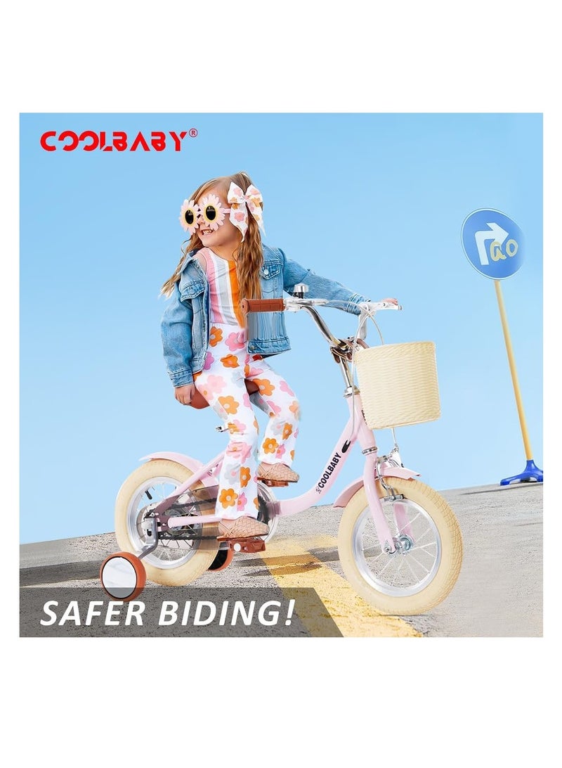 كول بيبي دراجات الأطفال مناسبة للأطفال من سن 2 إلى 5 سنوات دراجات الأطفال ذات الارتفاع القابل للتعديل مع سلال تخزين وعجلات مساعدة - Image 5