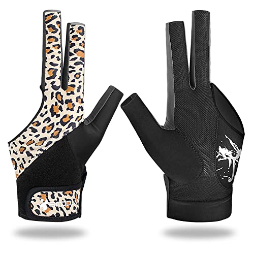 YFY Billiard Pool Gloves for Left Hand 3 Finger, Splicing Process, Snooker Cue Sport Glove Popular Sizes for Men & Women - Image 1
