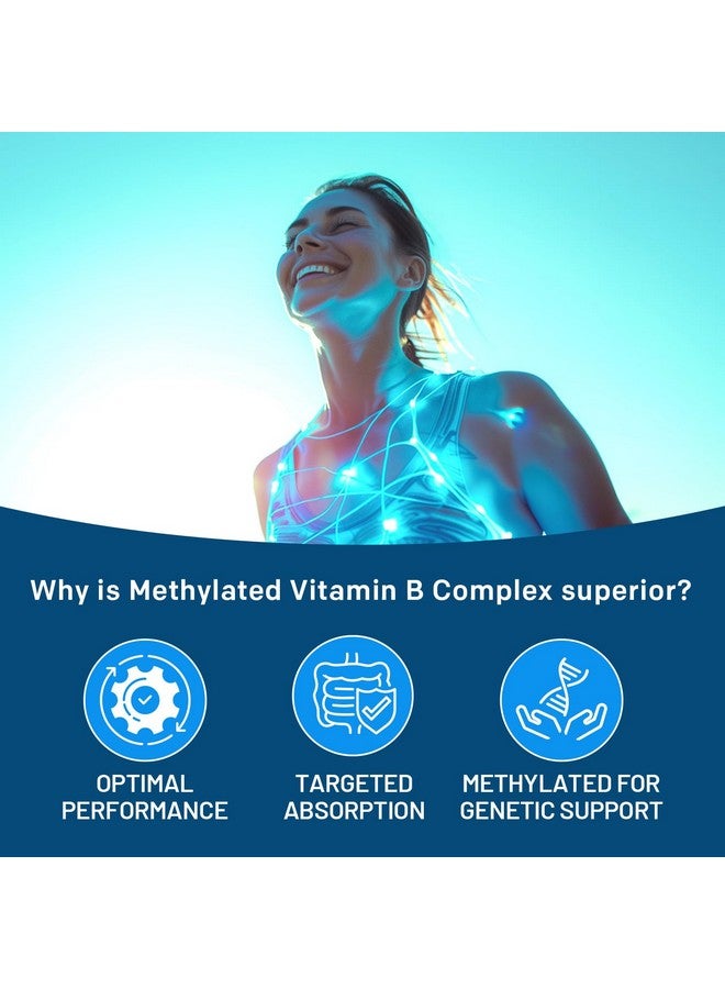 PrimeMD Methylated B Complex with Methylfolate and B12 Methylcobalamin 1000 mcg - Methylated Multivitamin for Energy, Brain Function, and Wellness - Vitamin B Complex for Men & Women (90 Servings) (Pack of 1) - Image 5