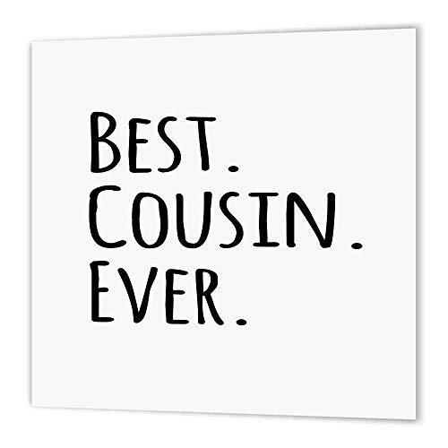 3dRose ht_151484_2 Best Cousin Ever Gifts for Family and Relatives Black Text Iron on Heat Transfer for White Material, 6 by 6" - Image 1
