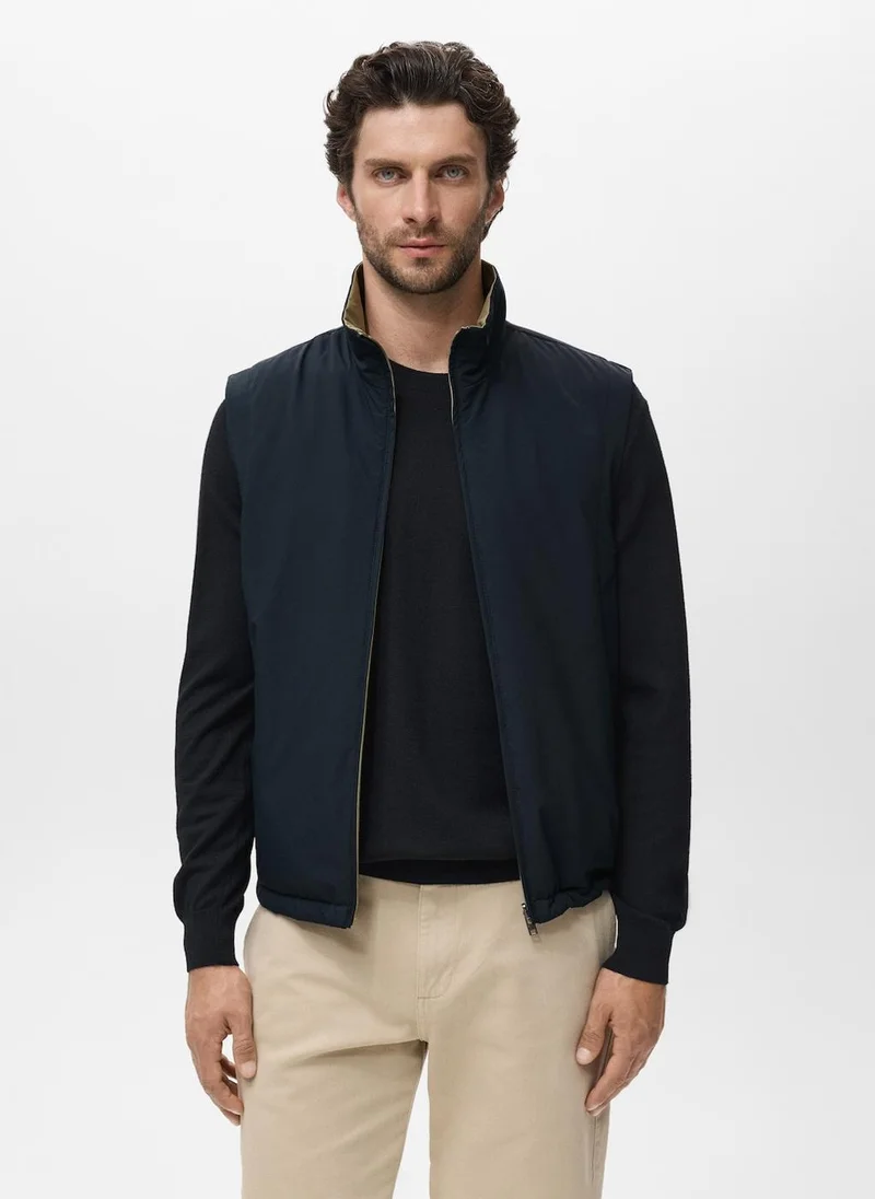 Mango Man Reversible water-repellent gilet