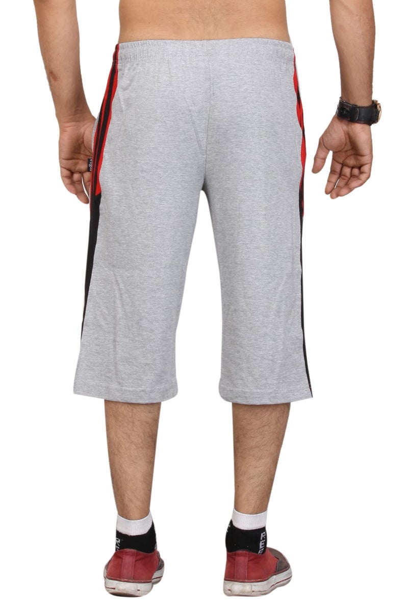 VEGO Mens Low Rise Cotton 3/4 Regular Fit Capri, Three Quarter Grey(Size:34/L) - Image 4