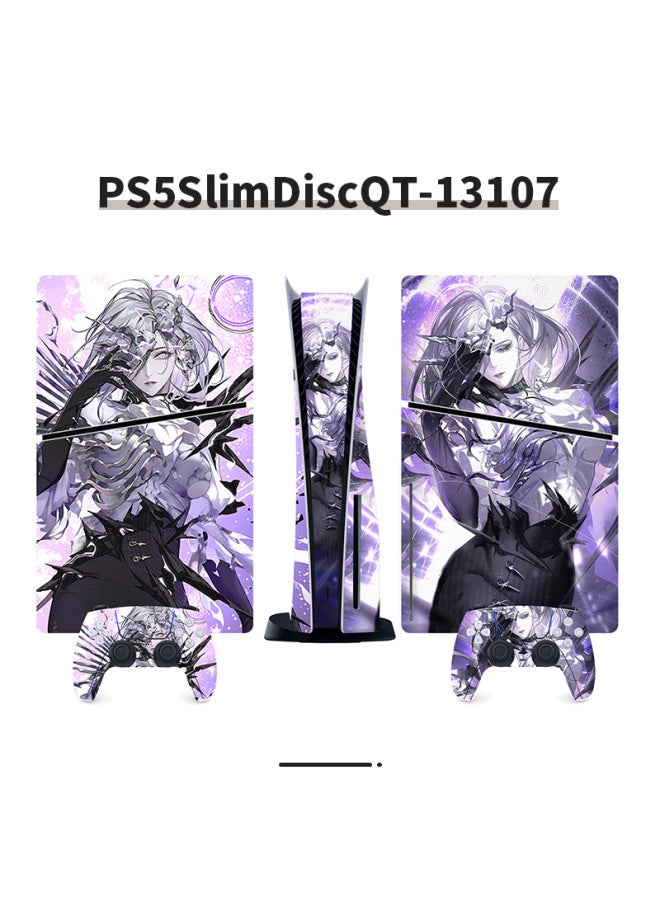 general Suitable For Sony PS5 Game Console Sticker Optical Drive Version Protective Film Fashion Cartoon Animation Full Set Of Sticker Film-Color:PS5SlimDiscQT-13107 - Image 1