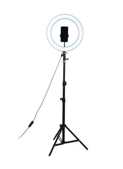 ماركة غير محددة مصباح حلقي LED للتصوير الفوتوغرافي مع حامل ثلاثي القوائم 3000.0 mAh أسود/ أبيض  - Image 1
