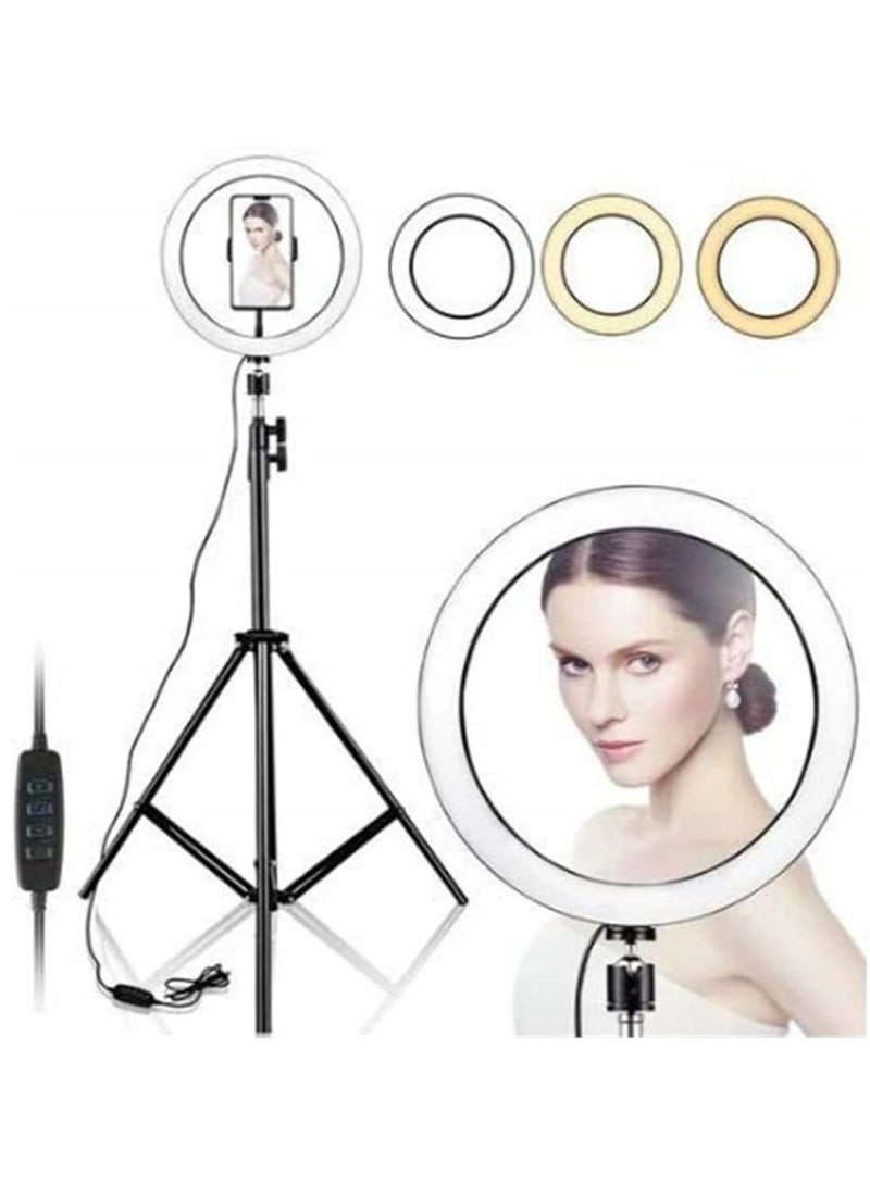 3000.0 mAh LED Photography Ring Light With Tripod Stand Black/White  - Image 2