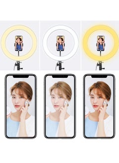 ماركة غير محددة مصباح حلقي LED للتصوير الفوتوغرافي مع حامل ثلاثي القوائم 3000.0 mAh أسود/ أبيض  - Image 4