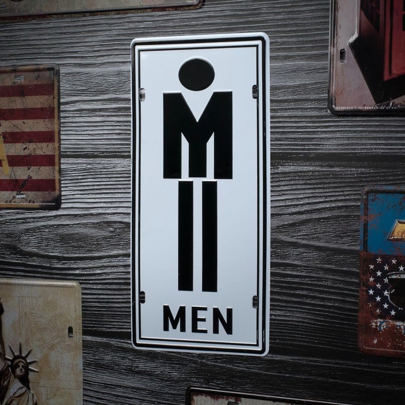 EAZYWAGON "Men Signage" Vintage Retro Metal Signs - License Wall Plate, Car Tag - Ideal for Cafe, Restaurant, Shop, Home, Hotel, Club, Office, Living Area - Design Plaque - Image 2