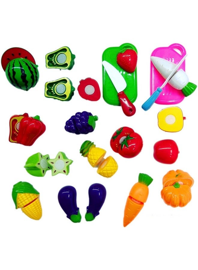 Plutofit? Realistic Sliceable Fruits and Vegetables Cutting Play Toy (Set of 22 pcs) - Image 1