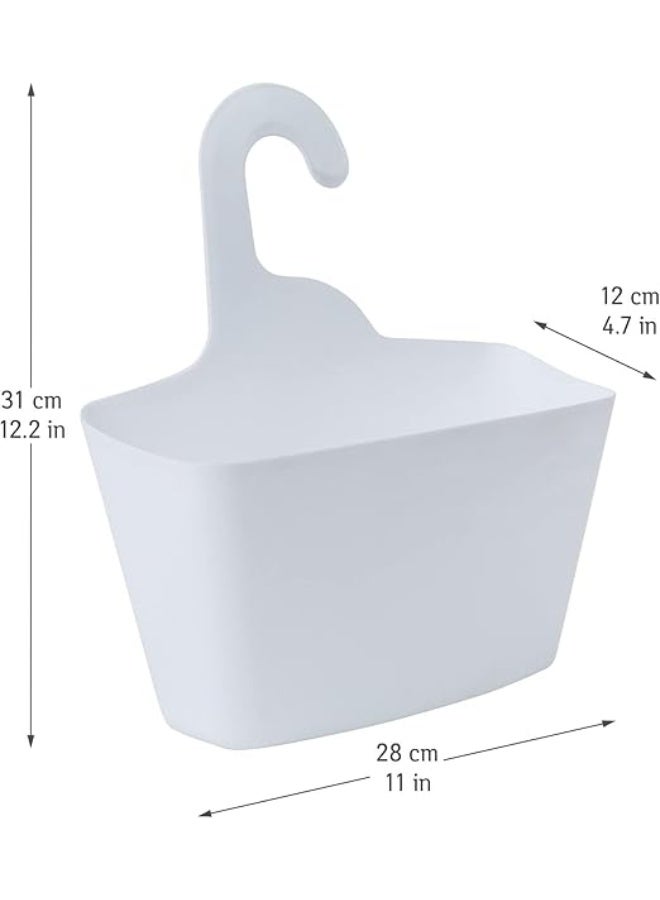 Hanging Shower Basket, Multi Purpose Assembled Cabinets Wall Hanging Organizer, Plastic Storage Basket Holders, Easy To Remove, For Bathroom, Kitchen, Laundry Room, White - Image 2