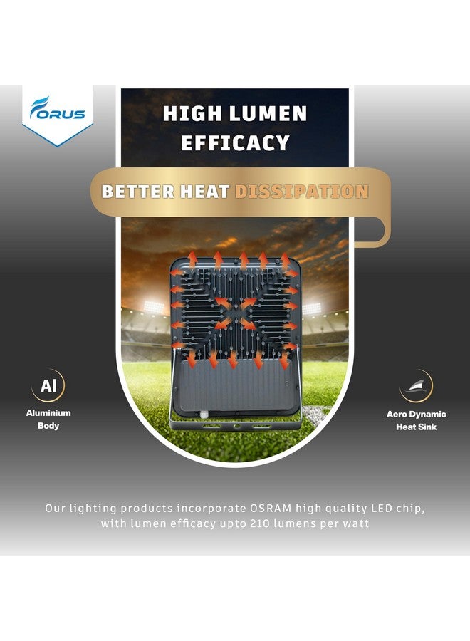 Forus LED Flood Light 200W Waterproof - 10 Years Warranty, Cool White, Outdoor High Mast Security Light 1Pc