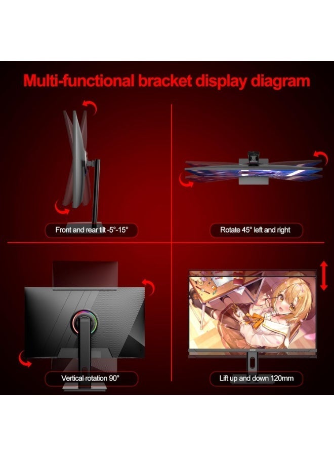 epicarma 27 Inch FHD IPS Gaming Monitor 200Hz 1ms | 1920x1080 Frameless Display | RGB Lighting Stand | 100% sRGB Color | HDMI & DisplayPort | 178° Wide Viewing Angle | VESA Mount 75x75 | Adjustable Metal Stand - Image 5