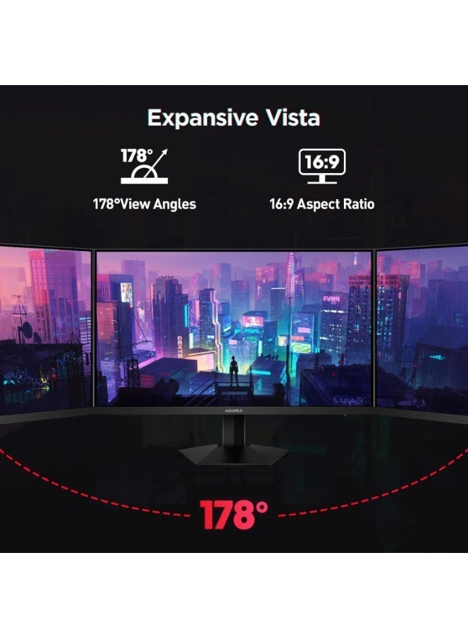 epicarma 27 Inch FHD IPS Gaming Monitor 200Hz 1ms | 1920x1080 Frameless Display | RGB Lighting Stand | 100% sRGB Color | HDMI & DisplayPort | 178° Wide Viewing Angle | VESA Mount 75x75 | Adjustable Metal Stand - Image 4