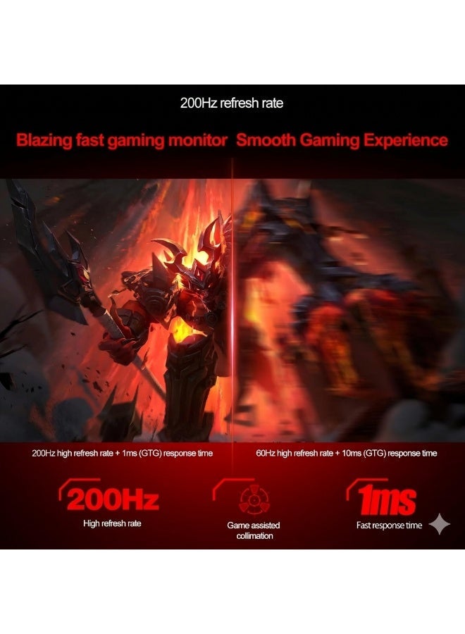 epicarma 27 Inch FHD IPS Gaming Monitor 200Hz 1ms | 1920x1080 Frameless Display | RGB Lighting Stand | 100% sRGB Color | HDMI & DisplayPort | 178° Wide Viewing Angle | VESA Mount 75x75 | Adjustable Metal Stand - Image 2