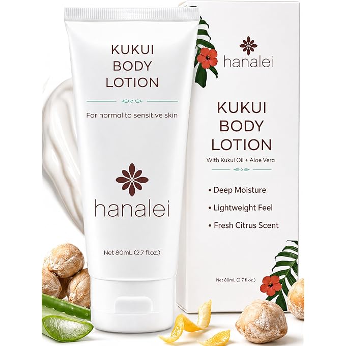 Hanalei Kukui Oil Body Lotion  Paraben-Free & Dye-Free, 80ml - Image 1