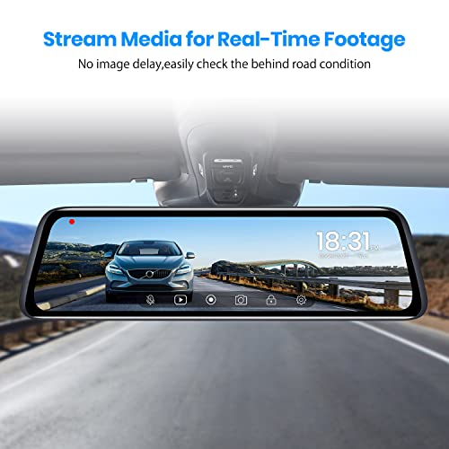 AUTO-VOX 9.35''1080P OEM Rear View Mirror Camera: Recording Wide View Back Up Camera for Cars, Smart Full Touch Screen Stream Media Backup Camera with Super Night Vision for Trucks,Vans, SUVS (AUTO-VOX T9) - Image 3