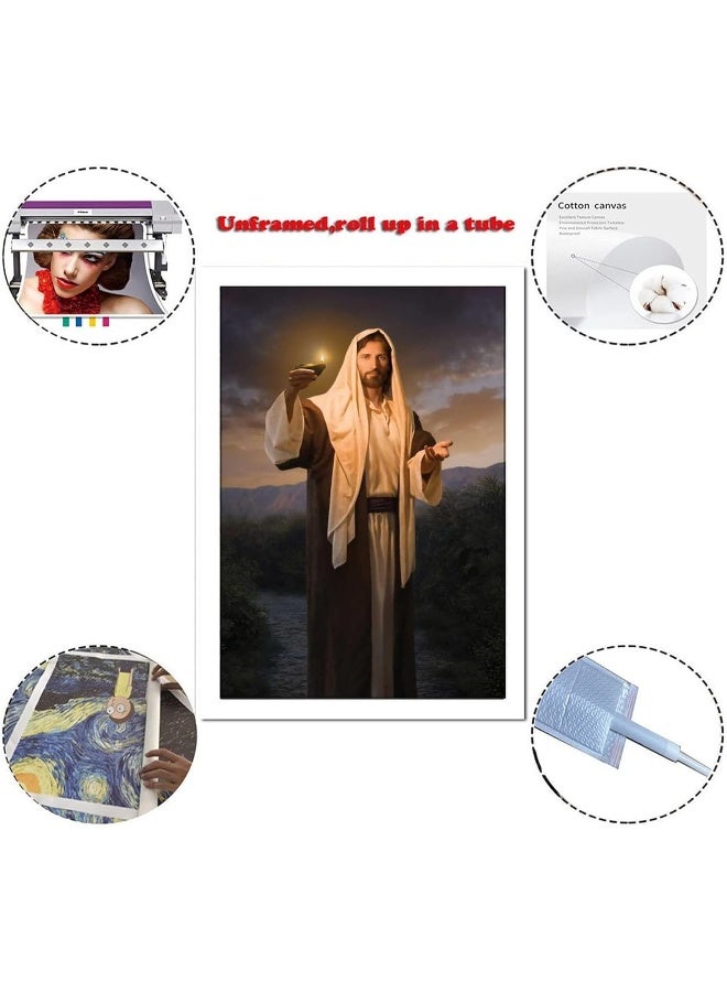 FireDeer Catholic Jesus Poster Print On Canvas Painting Christian God Pictures for Living Room No Frame (Kindly Light,16x24inch) - Image 2