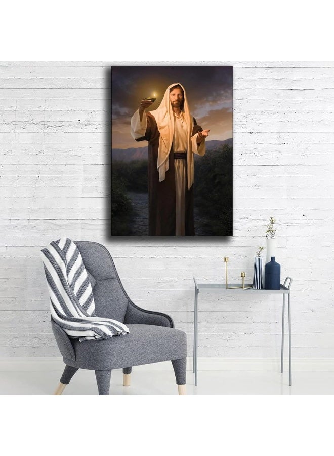 FireDeer Catholic Jesus Poster Print On Canvas Painting Christian God Pictures for Living Room No Frame (Kindly Light,16x24inch) - Image 3
