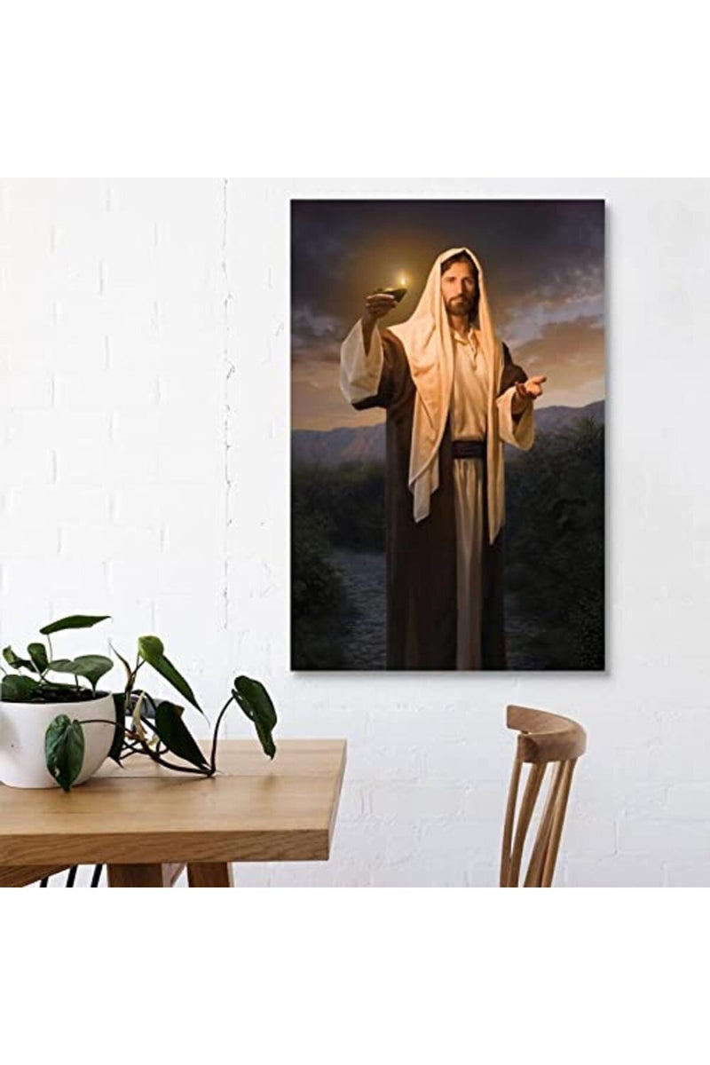 FireDeer Catholic Jesus Poster Print On Canvas Painting Christian God Pictures for Living Room No Frame (Kindly Light,16x24inch) - Image 4