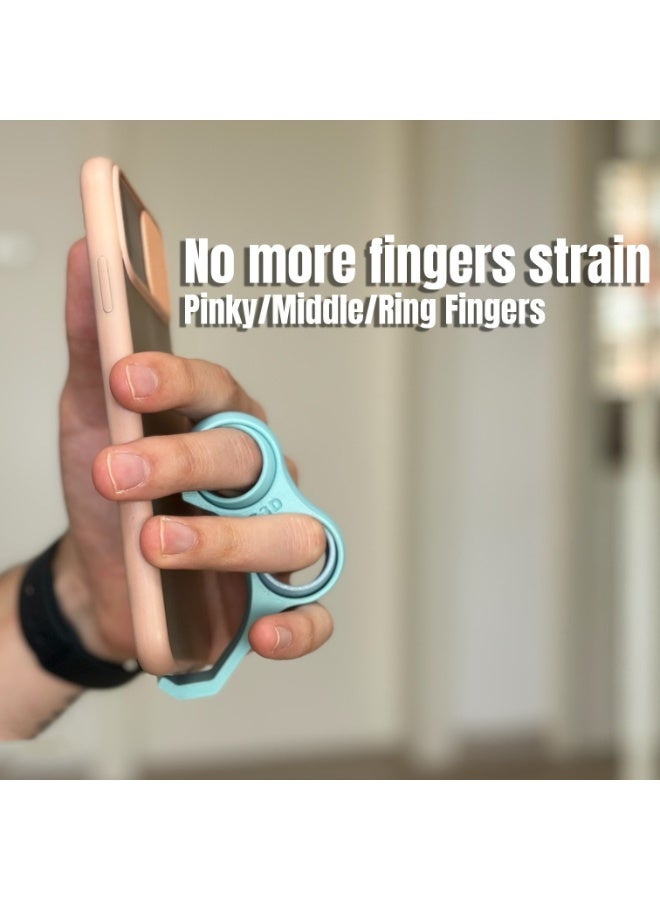 Ergonomic Mobile Phone Grip with Stress Relief Gyro Rings, Multifunctional Finger Strain Reducer - Image 1