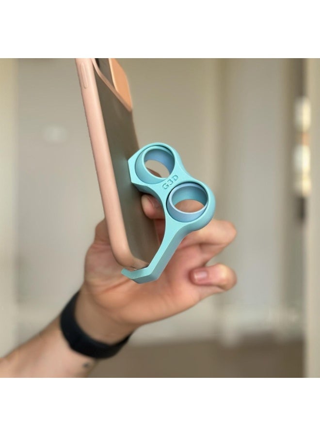 Ergonomic Mobile Phone Grip with Stress Relief Gyro Rings, Multifunctional Finger Strain Reducer - Image 2
