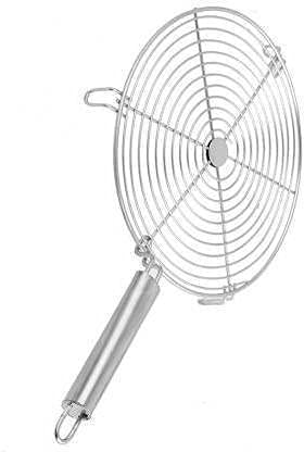 LEGION Stainless Steel Round Roaster Tawa Papad Jali RotiChapati Grill Pizza Toast Baigan Bharta Multipurpose Roasting Tool 1 kg Roaster Silver - Image 2