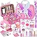 Beayuck Kids Makeup Kit for Girls Girls Makeup Kit Toys Real Washable Cosmetic Set with Storage Case Kids Play Makeup Set for Christmas Birthday Gift 3 4 5 6 8 10 11 12 Years Old Pink - Image 2