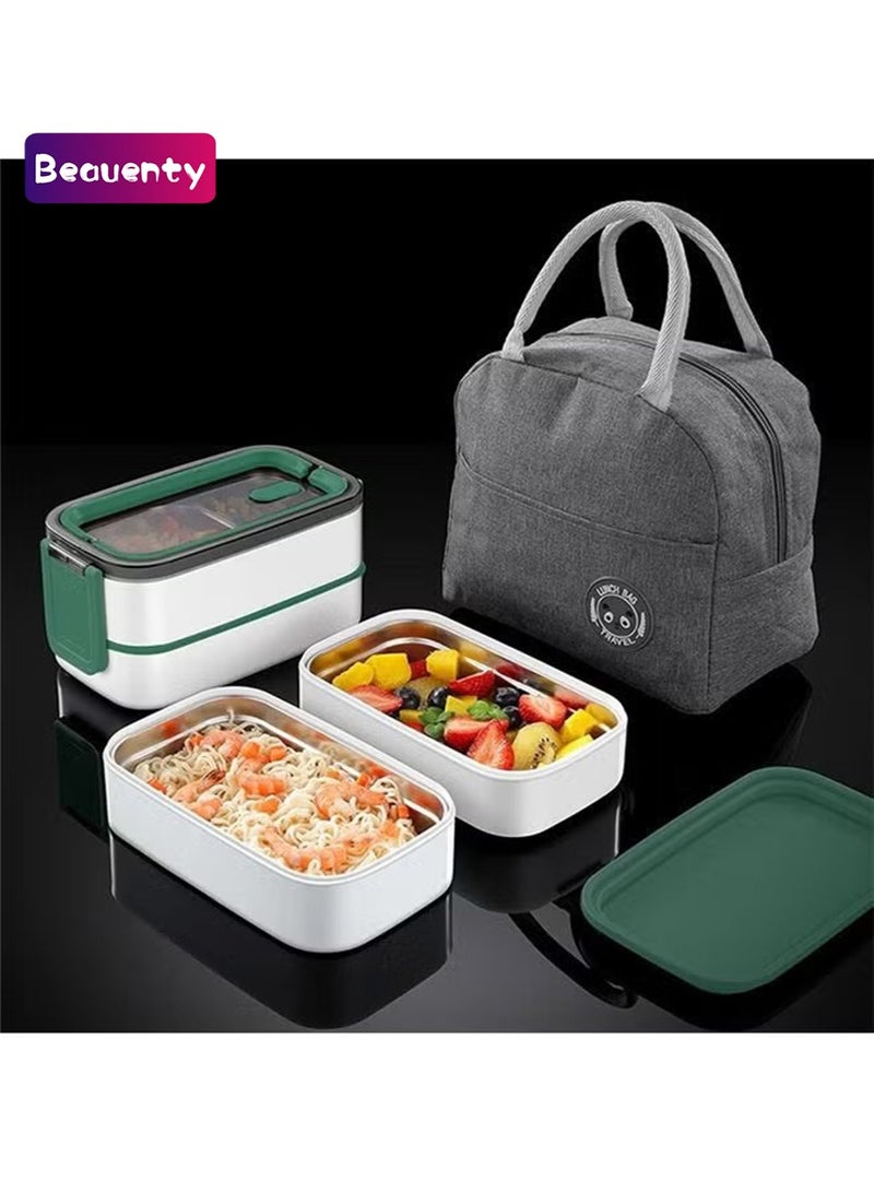 Beauenty Bento Box, Microwave Oven Heating, Heat Preservation, Double-layer Plastic Lunch Box, Food Grade Portable Student Lunch Box - Image 1
