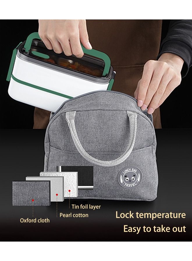 Beauenty Bento Box, Microwave Oven Heating, Heat Preservation, Double-layer Plastic Lunch Box, Food Grade Portable Student Lunch Box - Image 2