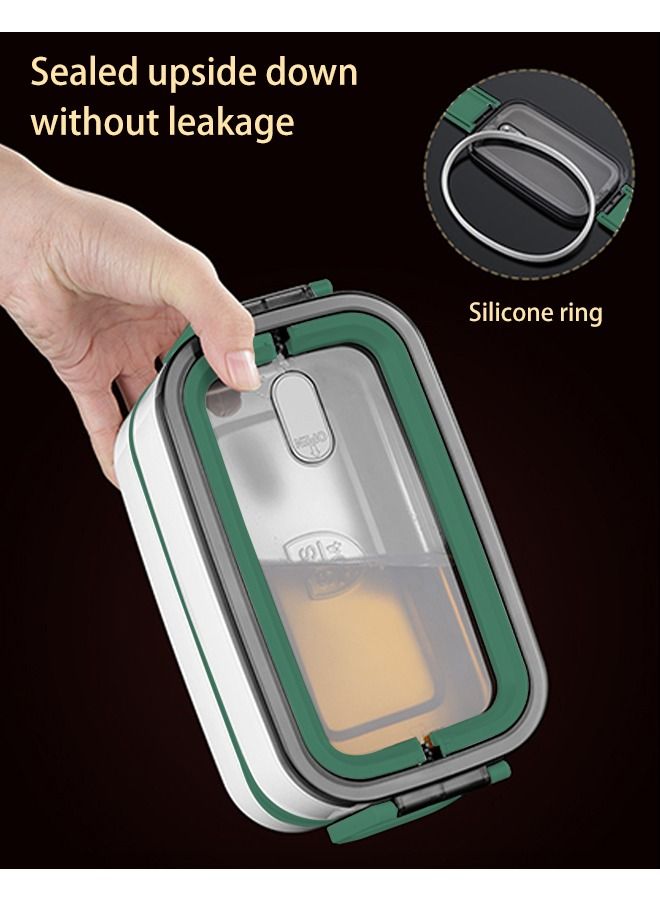 Beauenty Bento Box, Microwave Oven Heating, Heat Preservation, Double-layer Plastic Lunch Box, Food Grade Portable Student Lunch Box - Image 4