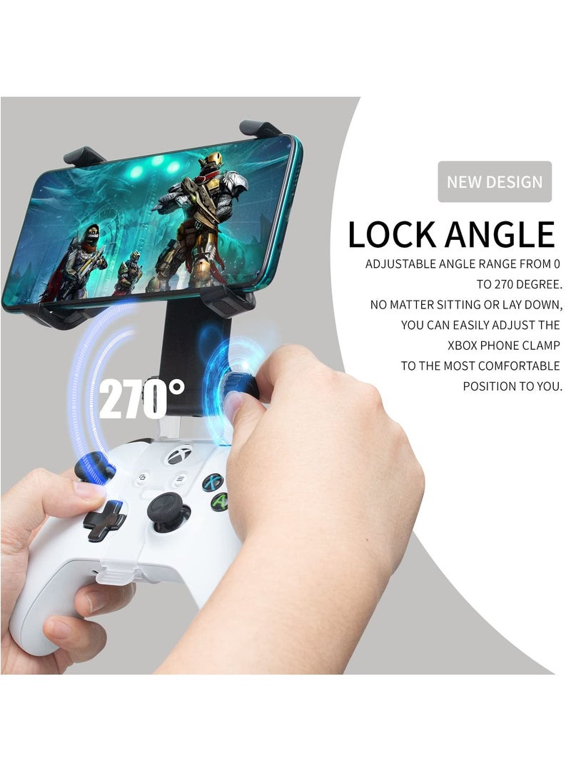 Phone Clip for Xbox Series X Controller, Mobile Phone Mount Adjustable Phone Holder Clamp for Xbox Series S/X, Xbox One S/X, Xbox One Controllers (Black) - Image 5