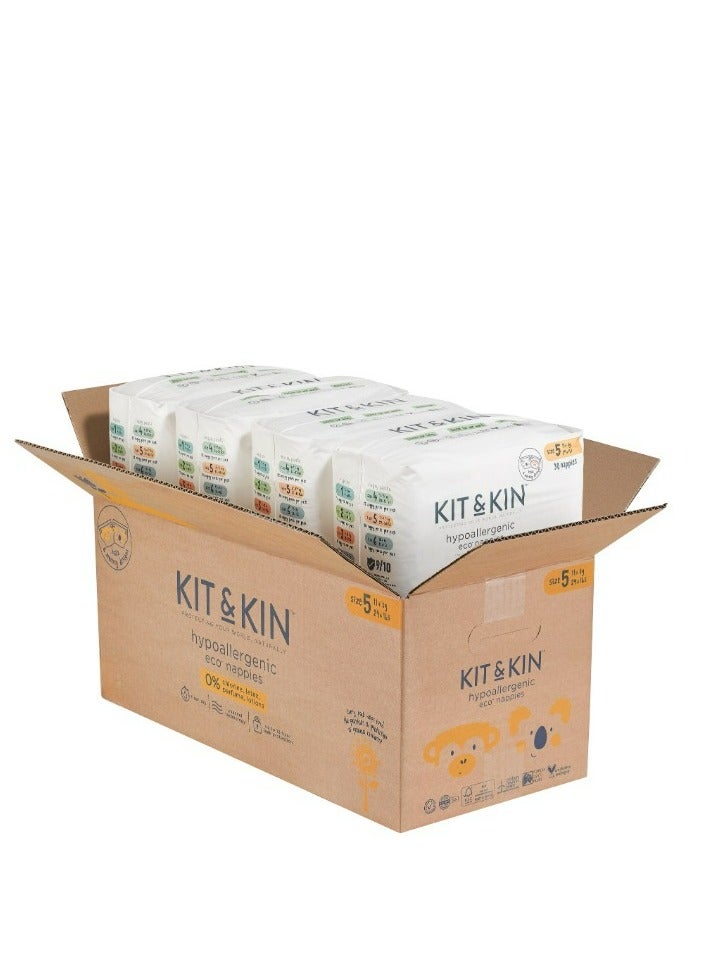 KIT & KIN Baby Diaper Size 5, 11+Kg (4-Pack | 112 Counts) Flash Dry Superior Leak Protection Disposable Diapers | Hypoallergenic Skin Protection Diapers Size 5 - Image 2