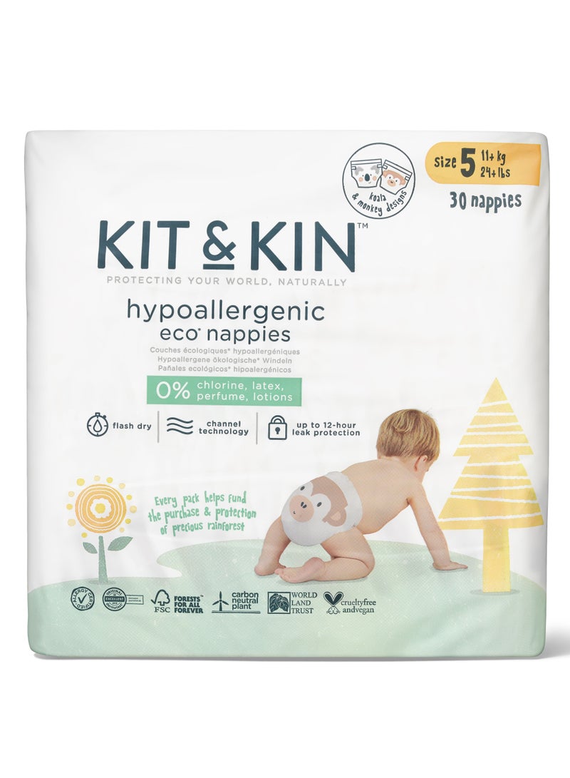 KIT & KIN Baby Diaper Size 5, 11+Kg (4-Pack | 112 Counts) Flash Dry Superior Leak Protection Disposable Diapers | Hypoallergenic Skin Protection Diapers Size 5 - Image 5
