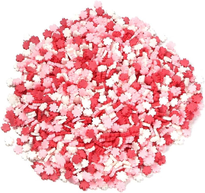 comfrt 100g Charms Clay Charms Crafts Scrapbook Colorful Sprinkles Flower for DIY Phone Case Decor(Mixed Color) - Image 1