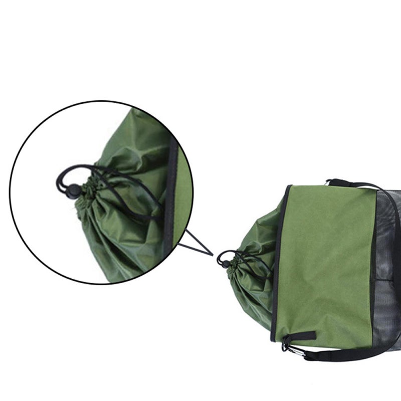 Trash Backpack: Army Green Oxford Waterproof Tear-Resistant - Large Capacity Mesh Ventilation Odor-Reducing Lightweight Compact for Travel Outdoor Use - Image 3