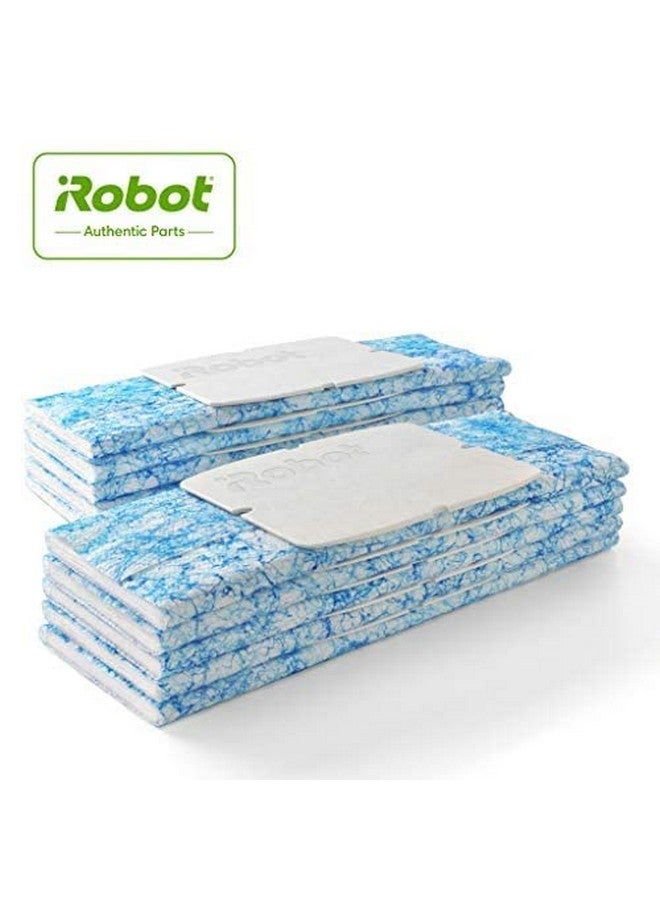 قطع غيار أصلية بديلة من iRobot Braava - وسادات تنظيف مبللة من سلسلة Braava Jet 200 للأرضيات الخشبية والبلاط والحجر، 10 قطع (عبوة واحدة)، أزرق، أبيض - Image 3