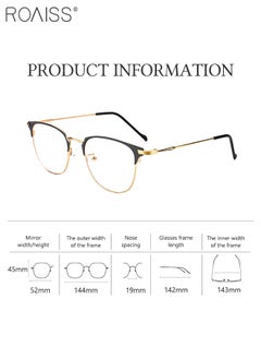 roaiss Blue Light Blocking Glasses Blue Light Filter Computer Reading Gaming TV Phones Browline Eyeglasses Fashion Anti Eyestrain Headache Eyewear for Men Women Black Gold 52mm  - Image 4
