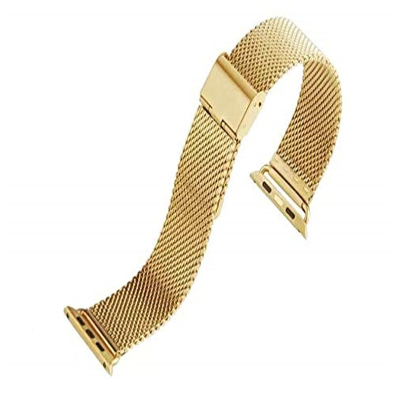 eWINNER Stainless Steel Mesh Strap Compatible with Apple Watch (38mm) – Gold Replacement Band - Image 2