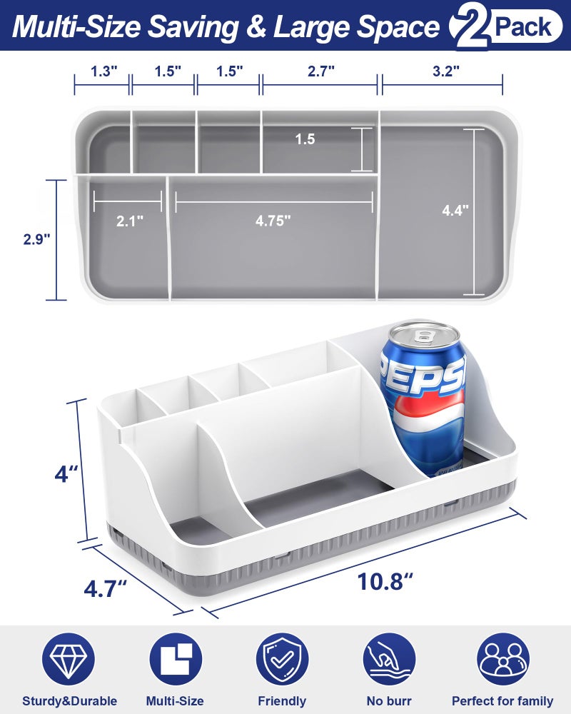 Homtalker Bathroom Counter Organizer and Storage, 7 Slots Detachable Toothbrush Holders for Bathrooms, Anti-Slip Electric Toothbrush and Toothpaste Holder Countertop Vanity Organizer Accessories for Adults Kids - Image 2