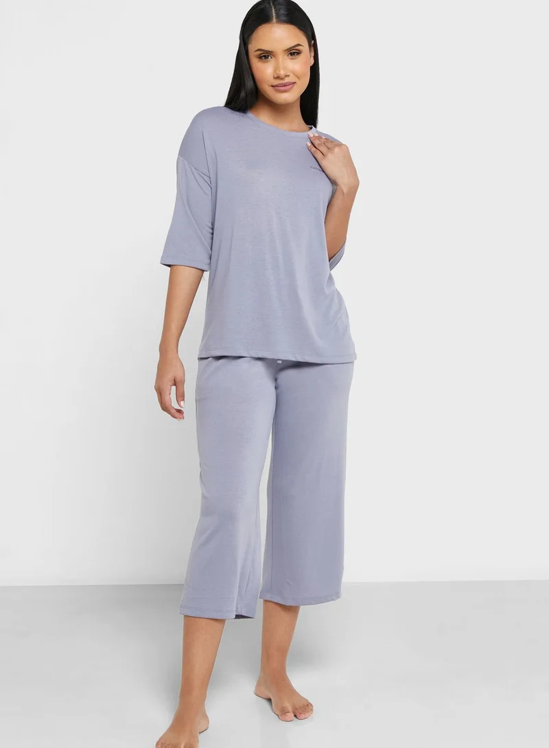 Catherine Logo Crew Neck T-Shirt & Pyjama Pants Set