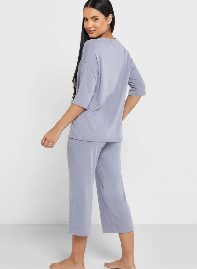 Catherine Logo Crew Neck T-Shirt & Pyjama Pants Set